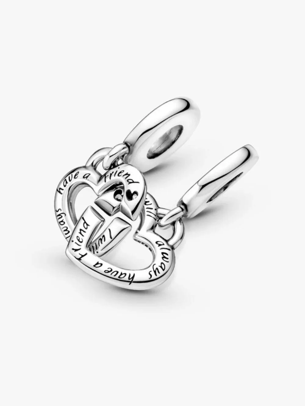 Pandora Linked Sister Hearts Split Dangle Charm - Picture 2 of 5